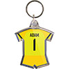 Personalised Kit Keyring - Yellow Goalkeeper Shirt