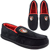 Mens Crest Moccasin Slippers - Black