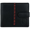 Leather Ladder Stitch Wallet - Black