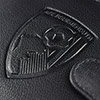 Embossed Leather Tonal Crest Wallet - Black