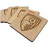 Wooden Crest Coasters - 4 Pack