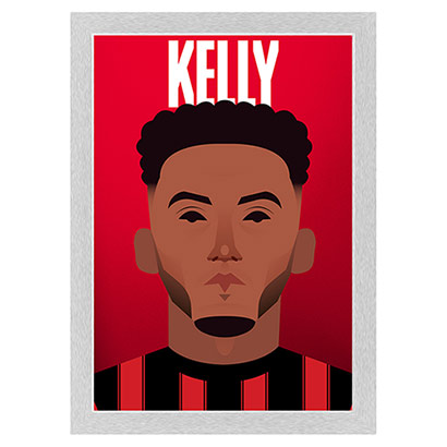 AFC Bournemouth A4 Framed Character Print - Kelly