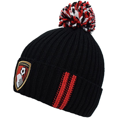 Adults Twin Stripe Beanie Hat - Black