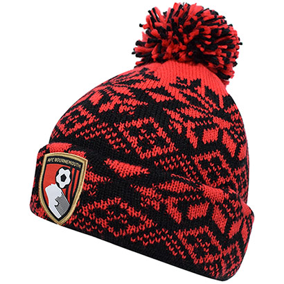 Adults Blizzard Bobble Hat - Black / Red
