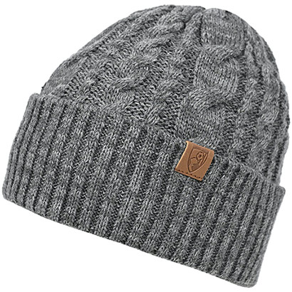 Adults Cable Cuff Beanie - Grey