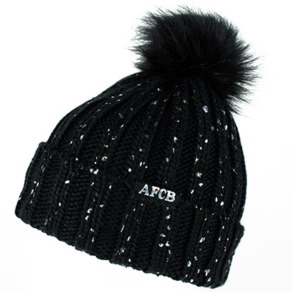 AFC Bournemouth Adults Shimmering Beanie - Black