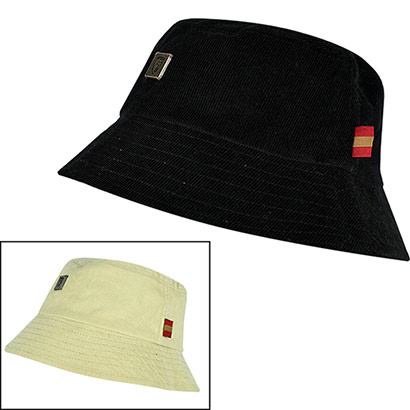 Adults Reversible Cord Bucket Hat - Black / Stone