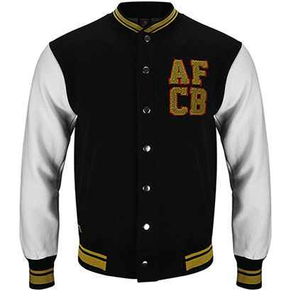 Adults College Baseball Jacket - Black / White