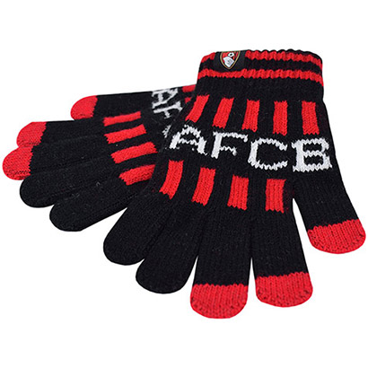 AFC Bournemouth AFC Bournemouth Kids Striped Gloves - Black / Red