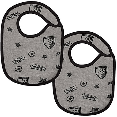 AFC Bournemouth AFC Bournemouth Babies 2 Pack Graphic Bibs - Grey Marl