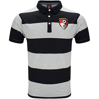 AFC Bournemouth Adults Holt Polo Shirt - Black / Grey