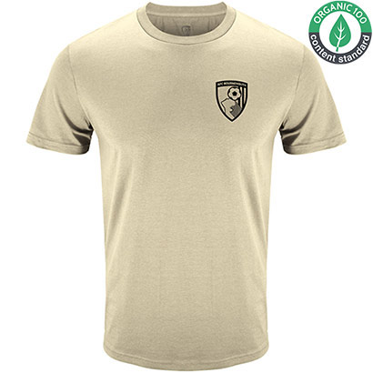 AFC Bournemouth Adults Organic Crest T Shirt - Desert