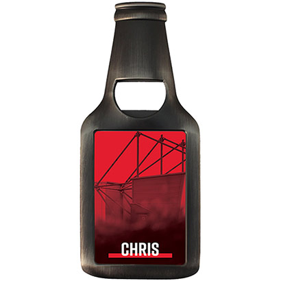 Personalised Bottle Opener Magnet - Red Stadium
