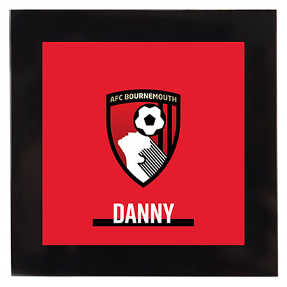 AFC Bournemouth Personalised Glass Coaster - Red Crest