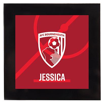 AFC Bournemouth Personalised Glass Coaster - White Crest