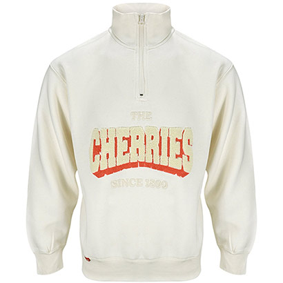 Premium Cherries 1/2 Zip Top - Off White