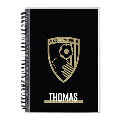 AFC Bournemouth Personalised Notebook - Gold Crest