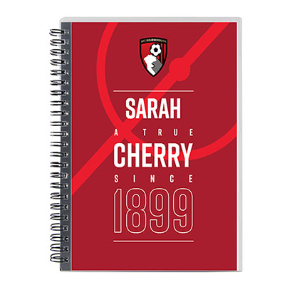 AFC Bournemouth Personalised Notebook - True Cherry
