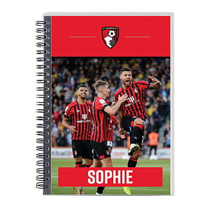AFC Bournemouth Personalised Notebook - Marcondes / Brooks /