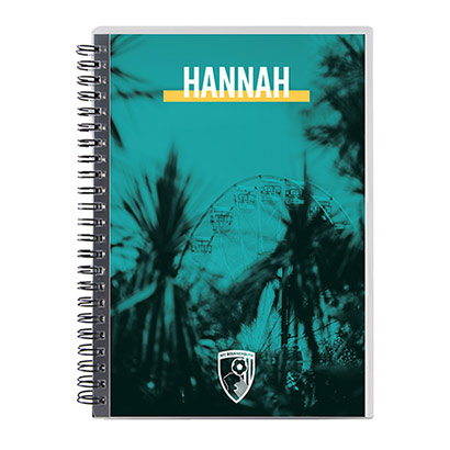 AFC Bournemouth Personalised Notebook - Turquoise Wheel