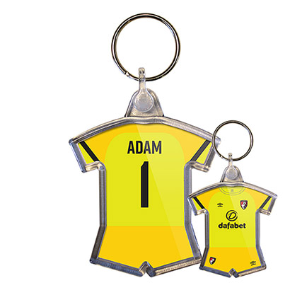 AFC Bournemouth Personalised Kit Keyring - Yellow Goalkeeper