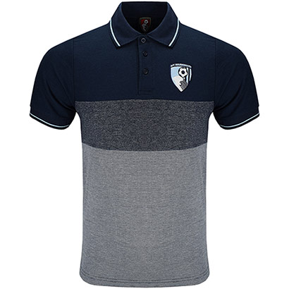 AFC Bournemouth Adults Saxon Polo Shirt - Navy / Denim Blue
