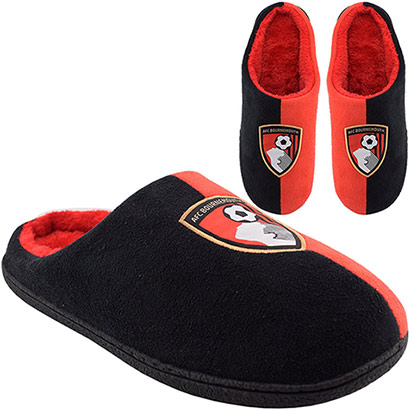 Mens Two Tone Mule Slippers - Red / Black