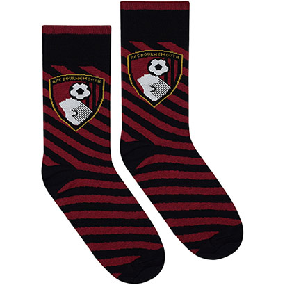 Adults Diagonal Stripe Socks - Black / Red