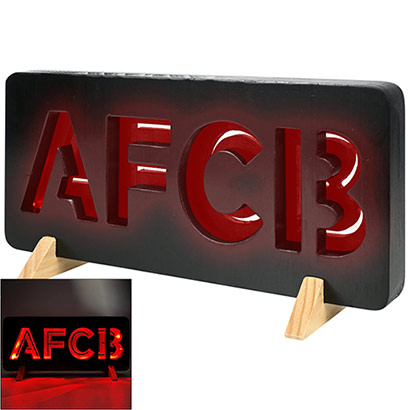 Wooden AFCB LED Shelf Sign
